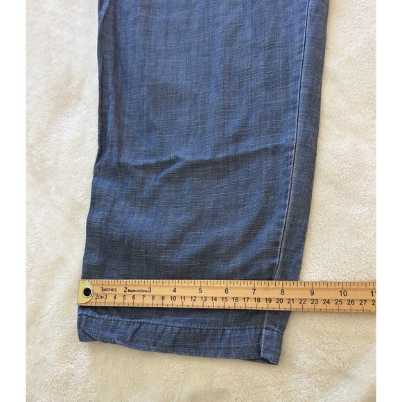 Talbots Pants Extra Large Chambray Easy Drawstring Ankle Lyocell Linen Coastal - Picture 6 of 9